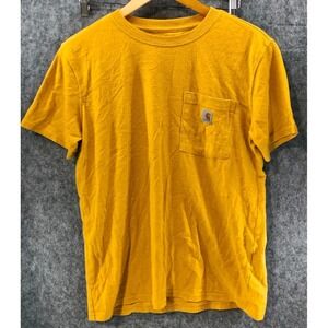 Carhartt T-shirt Women's Size M‎ (8-10) Yellow w Pocket